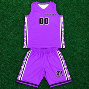 Ensemble de shorts et maillot de basket-ball brodés personnalisés EEW, séchage rapide, maille douce, uniforme de basket-ball athlétique, vêtements de sport, ensemble d'équipe - Product Image 2