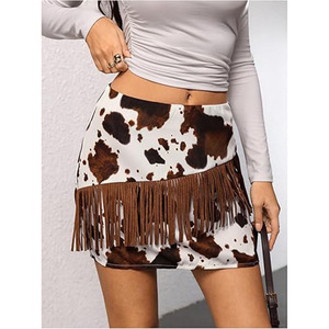 Jupe courte en cuir de vachette à poils pour femme, style boutique de créateur, service OEM - Product Image 6