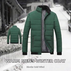 Chaqueta de Invierno para Hombre, con Cuello Alto, Forro de Piel Sintética, Resistente al Viento, con Cierre Grueso, Color Rojo - Product Image 5