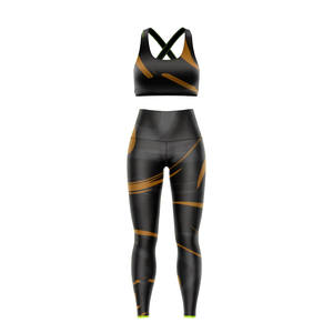 Ensemble de yoga personnalisé en gros avec impression 3D par sublimation pour femmes – Soutien-gorge de sport floral sans couture et leggings pour la gym, l'entraînement et le fitness - Product Image 1