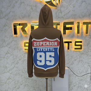 Sudadera con capucha y cremallera, estilo vintage, lavada, color marrón, con diseño gráfico, de felpa, para hombre y mujer - Product Image 2