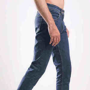 Jeans en denim coupe droite slim pour hommes, style urbain, haute qualité, confortables, vente en gros - Product Image 3