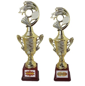 Badminton <b>Trophy</b> Set Champion & Runner Up Badminton Fiber <b>Trophy</b> Golden - Product Image 1