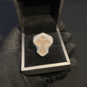 Hip hop jewellery moissanite iced out cross <b>ring</b> baguette <b>stone</b> gold silver tone luxury faith design <b>men</b> statement - Product Image 1