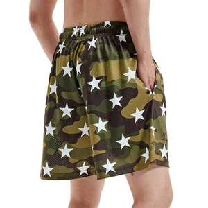 Shorts de Playa Sublimados con Estampado de Camuflaje y Estrellas, de Secado Rápido, Cintura Elástica, Estilo Casual, Malla Sublimada, Alta Calidad, MOQ Bajo - Product Image 6