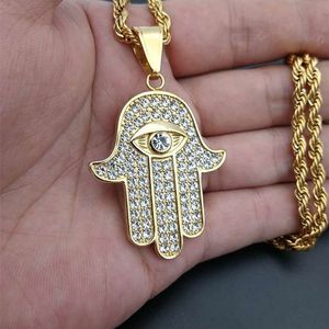Colgante de Moissanita Personalizado con Diseño de Hamsa, Amuleto Protector, Amuleto de Ojo, Colgante de Mano de Fátima, Colgante de Plata 925, Colgante de Buena Suerte para Regalos - Product Image 6