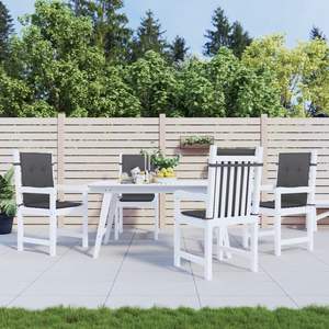 Lot de 4 coussins de chaise d'extérieur en polyester 100% Anthracite Mélangé pour chaise à dossier bas - Product Image 3