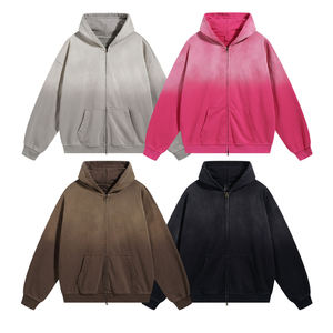 Sudadera con Capucha para Hombre, 100% Algodón, Color Degradado, Cierre Completo, Forro Polar, Corte Regular, Estilo Casual para Otoño - Product Image 1