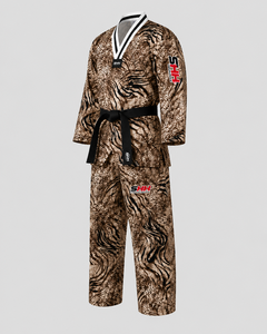 Uniforme de Taekwondo 2026 pour Homme Adulte – Motif Léopard Imprimé par Sublimation – Ceinture Noire – Tenue d'Arts Martiaux - Product Image 2