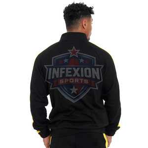 Men's Black Yellow Striped <b>Tracksuit</b> Full Zip Hoodie Sporty Joggers Breathable Polyester Autumn Wear Skinny Fit - Product Image 6