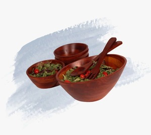 Bol à salade élégant en bois, fait main, pour la décoration de la maison et le service des aliments à prix avantageux - Product Image 1
