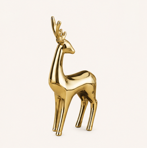Handmade Metallic Golden <b>Christmas</b> Deer Sculpture Elegant Animal Figurine For Holiday Centerpieces Office Desktop Ornaments - Product Image 3