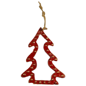 Décoration de Noël en métal peinte à la main, design arbre, pour suspendre à l'arbre de Noël, décoration intérieure - Product Image 1