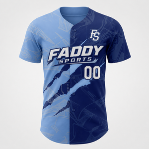 Maillot de baseball personnalisé par sublimation, vente en gros, entièrement boutonné, vêtements de sport respirants, uniformes d'équipe, chemises de baseball pour hommes, vêtements - Product Image 1