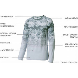 Chemise de pêche sportive personnalisée UPF 50 pour hommes avec matière légère et respirante, manches longues, boutons sur le devant, plusieurs options de couleurs - Product Image 4
