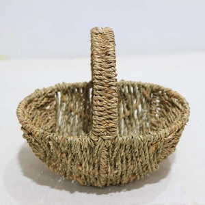 Natural Seagrass <b>Basket</b> Handmade Picnic Storage Eco-friendly with Handle - Product Image 2