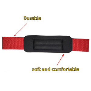 Horizontal <b>Bar</b> Loopback Assist Belt Red Nylon Adjustable Non-Slip Hook Loop Closure Unisex Strength Training Support - Product Image 5