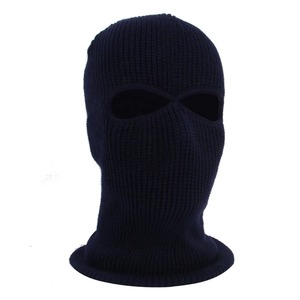 Masque d'extérieur unisexe pour adultes, 56-58 cm, balaclava en tricot bleu foncé à carreaux avec broderie 3D - Product Image 1