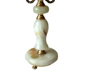 Portavelas de ónix y latón, candelabro de ónix con latón, portavelas de ónix y latón. - Product Image 5