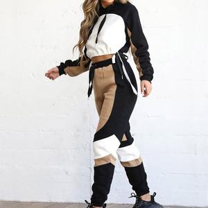Fall Winter Fashion <b>Tracksuit</b> Two Piece Set for Women Crop Top Hoodie <b>Velour</b> 2 Piece Sweatsuits Sets Blank Women <b>Tracksuit</b> Set - Product Image 5