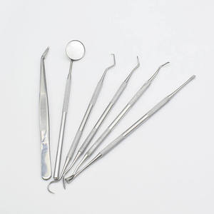 Miroir dentaire en acier inoxydable, double sonde, cure-dent en forme de faucille, outils dentaires, produits d'hygiène buccale, kit de soins buccaux par Dentavex - Product Image 1