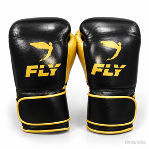 Fly Leather Boxing Gloves <b>Lace</b>-Up Closure Laced Design Lightweight Breathable Professional Training Gear for Adults Club - Product Image 1