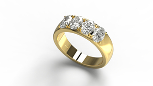 Anillo de Diamantes de Corte Ovalado de Oro de 18K de Lujo, Anillo de Media Eternidad para Aniversario, Anillo de Declaración, Joyería Fina - Product Image 2
