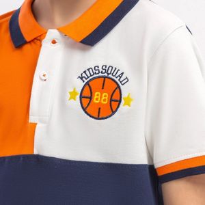 Chemises polo personnalisées pour enfants, garçons, manches courtes, panneaux contrastés, décontractées, sport, uniforme scolaire - Product Image 3