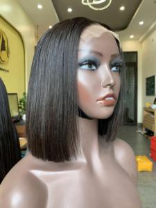 Hueso recto corte Romo Bob corte pelucas con cabello virgen Remy 100% cabello humano vietnamita cabello tejido crudo de trama sin procesar - Product Image 3
