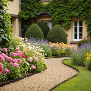 Bordure de jardin en plastique flexible résistante aux UV, rouleau de 30,5 m x 3,8 cm, sans creuser, avec 120 piquets, pour aménagement paysager - Product Image 2