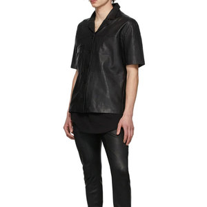 Camisa de Cuero Genuino Hecha a Mano para Hombre, Estilo Moderno, con Botones, Diseño Casual, Tejida en Satén - Product Image 5