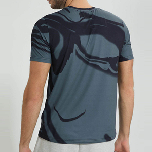 เสื้อยืดกีฬาผู้ชายพรีเมียมแบบซับลิเมชั่น - ออกแบบเองได้และพิมพ์ชื่อทีม 100% โพลีเอสเตอร์ แห้งเร็ว เป็นมิตรกับสิ่งแวดล้อม ระบายอากาศได้ดี - Product Image 2
