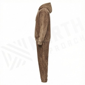 Survêtement d'hiver pour homme en coton 100% de haute qualité, effet délavé, disponible dans toutes les tailles, vêtements de sport imprimés à bas prix. - Product Image 3