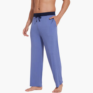 <b>Men's</b> Lounge Pants Soft Bamboo Viscose Custom Logo Elastic Waistband Sleep Bottom Pants Breathable Eco-Friendly Nightwear <b>Pajama</b> - Product Image 1