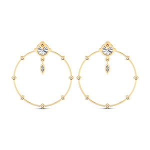 ต่างหูห่วง REYES สไตล์มินิมอล ทองคำแท้ 14K ประดับเพชรโมอิสซาไนต์ รับรองโดย GRA สำหรับผู้หญิง รับผลิตแบบ OEM ODM เครื่องประดับคุณภาพสูง - Product Image 4