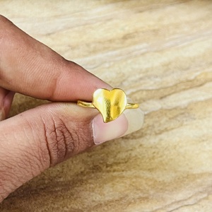 Anillos de Corazón Minimalistas Románticos de Estilo Moderno, Anillos Delicados de Latón para Mujer, Chapados en Oro de 18k, Anillo de Amor, Joyería de San Valentín, Plata Certificada - Product Image 4