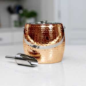 Seau à glace isotherme en acier inoxydable à double paroi de qualité supérieure pour champagne, avec couvercle et poignée, vente en gros - Product Image 6