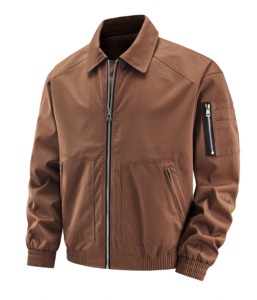 Veste en cuir unisexe vintage à imprimé léopard, en toile, avec fermeture éclair, service OEM - Product Image 4
