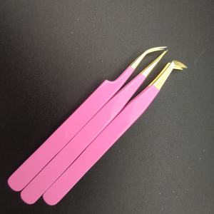 Juego de Pinzas para Pestañas, 5 Piezas, Acero Inoxidable Japonés, Punta Curva y Lisa, Antiestáticas, Duraderas, OEM 45 90, con Logotipo Personalizado - Product Image 5