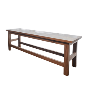 Banco de comedor de madera de teca maciza, pasillo con acento rústico, espacio de vida, asientos de madera únicos, Banco largo, Hotel, cafetería, restaurante, Villa Top - Product Image 1