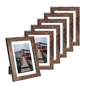 Cadre photo rustique 5x7 marron - Affichez des photos 4x6 avec passe-partout ou 5x7 sans passe-partout - Cadres photo en verre HD horizontaux et verticaux - Product Image 4