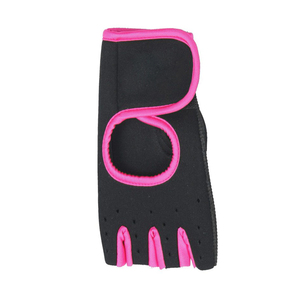 New Style Half Finger Fitness <b>Gloves</b> <b>Black</b> With Pink Trim Neoprene Gym Training <b>Glove</b> Unisex Pull On Design - Product Image 2