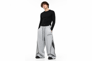 New Trending Custom Logo Oversized Sweatpants Men Breathable Baggy Streetwear Loose Fit Cotton Fleece Pants For Men 2026 - Product Image 3