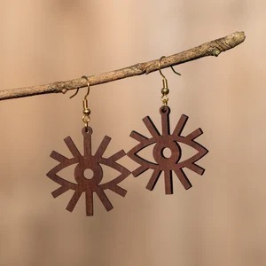 Boucles d'oreilles en bois résistantes à l'eau, finition durable, finition lisse, prix d'usine en gros - Product Image 2