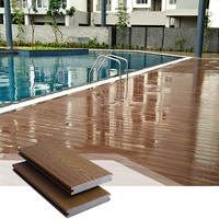 Planches de terrasse en WPC solides, composite bois-plastique, pour extérieur, imperméables, anti-UV, faible entretien, pour piscine, jardin, terrasse