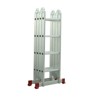 Échelle de haute qualité 4*3 étapes en aluminium <span class=keywords><strong>pliable</strong></span> et polyvalente avec charnière de verrouillage - Product Image 5
