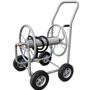 Chariot enrouleur de tuyau d'arrosage robuste à 4 roues en métal avec roues en caoutchouc plein de 8 pouces pour usage extérieur ODGGAD021 - Product Image 5