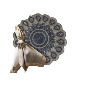 Napperons de table personnalisables faits main, écologiques et tendance, avec broderie de perles de verre colorées, motif floral de haute qualité - Product Image 5