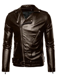 Chaqueta de Motociclista para Hombre, de Piel de Becerro Genuina de Primera Capa, Chaqueta Corta de Lona de Alta Calidad para Primavera/Invierno, Piel de Becerro Natural - Product Image 4