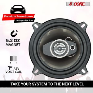 Haut-parleurs coaxiaux 5 voies pour portières de voiture, 5 paires, 350W, 4 ohms, système audio 2 voies avec super tweeter et subwoofer - Product Image 3